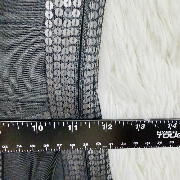 Haute Hippie Womens Black Bandage Dress Size XS Black Embellished Bodycon Glam - Picture 11 of 14
